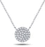 Diamond Cluster Circle Shape Necklace 0.40ct G/SI 18k White Gold