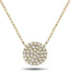Diamond Cluster Circle Shape Necklace 0.40ct G/SI 18k Yellow Gold