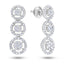 Diamond Cluster Drop Earrings 1.00ct G/SI Quality set in 18k White Gold