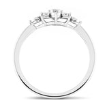 Diamond Cluster Floral Ring 1.00ct Look G/SI Quality in 9k White Gold - All Diamond