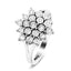 Diamond Cluster Floral Ring 3.00ct Look G/SI Quality in 9k White Gold