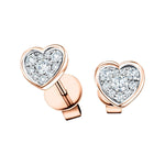 Diamond Cluster Heart Earrings 0.20ct G/SI Quality 18k Rose Gold - All Diamond