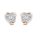 Diamond Cluster Heart Earrings 0.20ct G/SI Quality 18k Rose Gold - All Diamond