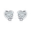 Diamond Cluster Heart Earrings 0.20ct G/SI Quality 18k White Gold - All Diamond