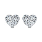 Diamond Cluster Heart Earrings 0.70ct G/SI 18k White Gold - All Diamond