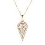 Diamond Cluster Kite Pendant 0.50ct G/SI Quality in 18k Yellow Gold - All Diamond