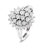 Diamond Cluster Oval Ring 3.00ct Look G/SI Quality in 9k White Gold - All Diamond