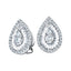 Diamond Cluster Pear Earrings 2.00ct G/SI Quality 18k White Gold - All Diamond