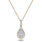 Diamond Cluster Pendant Necklace 0.20ct G/SI 18k Rose Gold 7.0mm - All Diamond
