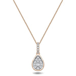 Diamond Cluster Pendant Necklace 0.20ct G/SI 18k Rose Gold 7.0mm - All Diamond