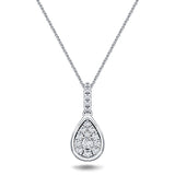 Diamond Cluster Pendant Necklace 0.20ct G/SI 18k White Gold 7.0mm - All Diamond