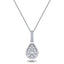 Diamond Cluster Pendant Necklace 0.20ct G/SI 18k White Gold 7.0mm