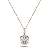 Diamond Cluster Pendant Necklace 0.25ct G/SI 18k Rose Gold 7.2mm - All Diamond