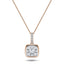Diamond Cluster Pendant Necklace 0.25ct G/SI 18k Rose Gold 7.2mm