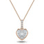 Diamond Cluster Pendant Necklace 0.25ct G/SI 18k Rose Gold 7.8mm