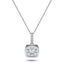 Diamond Cluster Pendant Necklace 0.25ct G/SI 18k White Gold 7.2mm