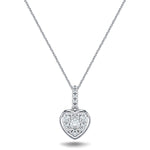 Diamond Cluster Pendant Necklace 0.25ct G/SI 18k White Gold 7.8mm - All Diamond