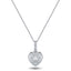 Diamond Cluster Pendant Necklace 0.25ct G/SI 18k White Gold 7.8mm - All Diamond