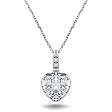 Diamond cluster hot sale heart necklace