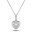 Diamond Cluster Pendant Necklace 0.25ct G/SI 18k White Gold 7.8mm