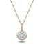 Diamond Cluster Pendant Necklace 0.27ct G/SI 18k Rose Gold 8.0mm