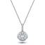 Diamond Cluster Pendant Necklace 0.27ct G/SI 18k White Gold 8.0mm
