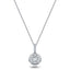 Diamond Cluster Pendant Necklace 0.27ct G/SI 18k White Gold 8.0mm - All Diamond