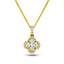 Diamond Cluster Pendant Necklace 0.30ct G/SI 18k Yellow Gold 8.0x13.4