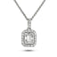 Diamond Cluster Pendant Necklace 0.33ct G/SI 18k White Gold 7.4x14