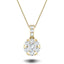 Diamond Cluster Pendant Necklace 0.35ct G/SI 18k Yellow Gold 7.0x13.0 - All Diamond