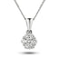 Diamond Cluster Pendant Necklace 0.45ct G/SI 18k White Gold 6.9x14.6 - All Diamond