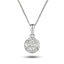 Diamond Cluster Pendant Necklace 0.50ct G/SI 18k White Gold 7.7x14.0
