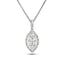 Diamond Cluster Pendant Necklace 0.50ct G/SI 18k White Gold 8.6x20.7