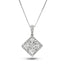 Diamond Cluster Pendant Necklace 0.75ct G/SI 18k White Gold 13.0x19.0