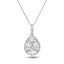 Diamond Cluster Pendant Necklace 0.75ct G/SI 18k White Gold 9.4x18.7