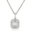 Diamond Cluster Pendant Necklace 0.80ct G/SI 18k White Gold 9.7x17 - All Diamond