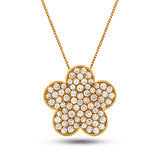Diamond Cluster Pendant Necklace 1.00ct G/SI 18k Rose Gold 17.2x17.8 - All Diamond