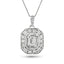 Diamond Cluster Pendant Necklace 1.00ct G/SI 18k White Gold 11.2x20.0