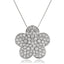 Diamond Cluster Pendant Necklace 1.00ct G/SI 18k White Gold 17.2x17.8 - All Diamond