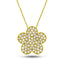 Diamond Cluster Pendant Necklace 1.00ct G/SI 18k Yellow Gold 17.2x17.8 - All Diamond