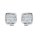 Diamond Cluster Square Earrings 0.20ct G/SI Quality 18k White Gold - All Diamond