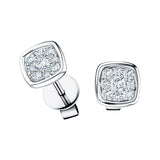 Diamond Cluster Square Earrings 0.20ct G/SI Quality 18k White Gold - All Diamond