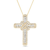 Diamond Cross Baguette & Round Diamonds 5.40ct In 9k Yellow Gold - All Diamond