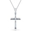 Diamond Cross Necklace with 0.11ct G/SI Diamonds in 9K White Gold