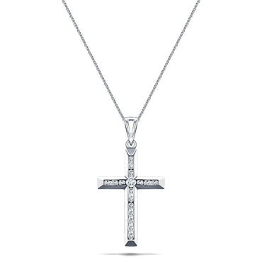 Maltese Cross Pendant for Men or Women Crafted from 14K White Gold - RE723