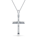 Diamond Cross Necklace with 0.11ct G/SI Quality Diamonds 9K White Gold - All Diamond