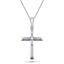 Diamond Cross Necklace with 0.11ct G/SI Quality Diamonds 9K White Gold