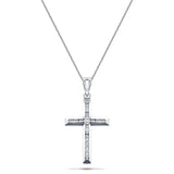 Diamond Cross Necklace with 0.25ct G/SI Diamonds in 9K White Gold - All Diamond