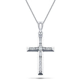 Diamond Cross Necklace with 0.25ct G/SI Diamonds in 9K White Gold - All Diamond