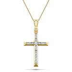 Diamond Cross Necklace with 1.00ct G/SI Diamonds in 18K Yellow Gold - All Diamond